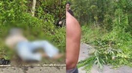 J saat ditemukan meninggal dunia di tepi jalan. (Foto: Istimewa/tangkapan layar)