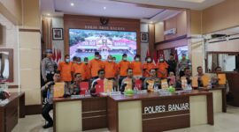 conference press di Aula SAR Mapolres Banjar, Rabu (7/5/2025).