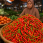 ILUSTRASI CABAI RAWIT DIPASAR. (FOTO: AI) 